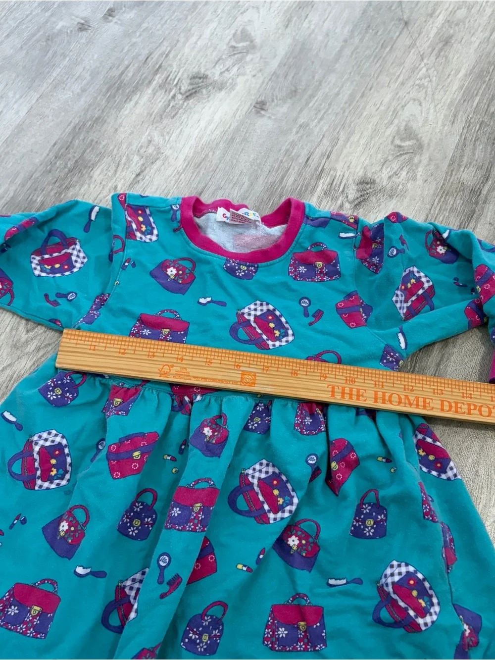 Vintage 90s 1995  Gymboree Girls Dress  Rainbow Tag School Days 3/4 Handbags